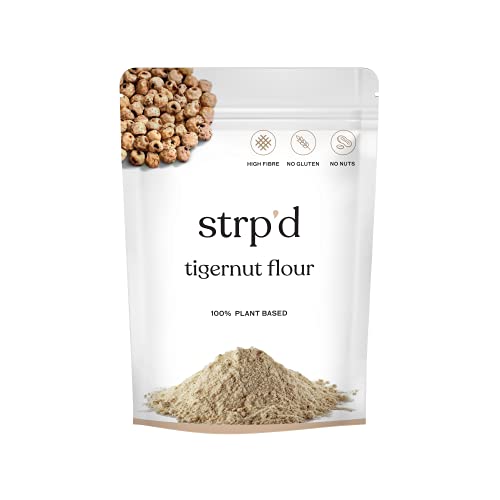 Strp'd - farina di alta qualità di chufa extra-fine (400g), senza glutine e senza noci ricavara da chufa al 100% alto contenuto di fibre, prodotto veganano e naturalmente dolce (nuova confezione)