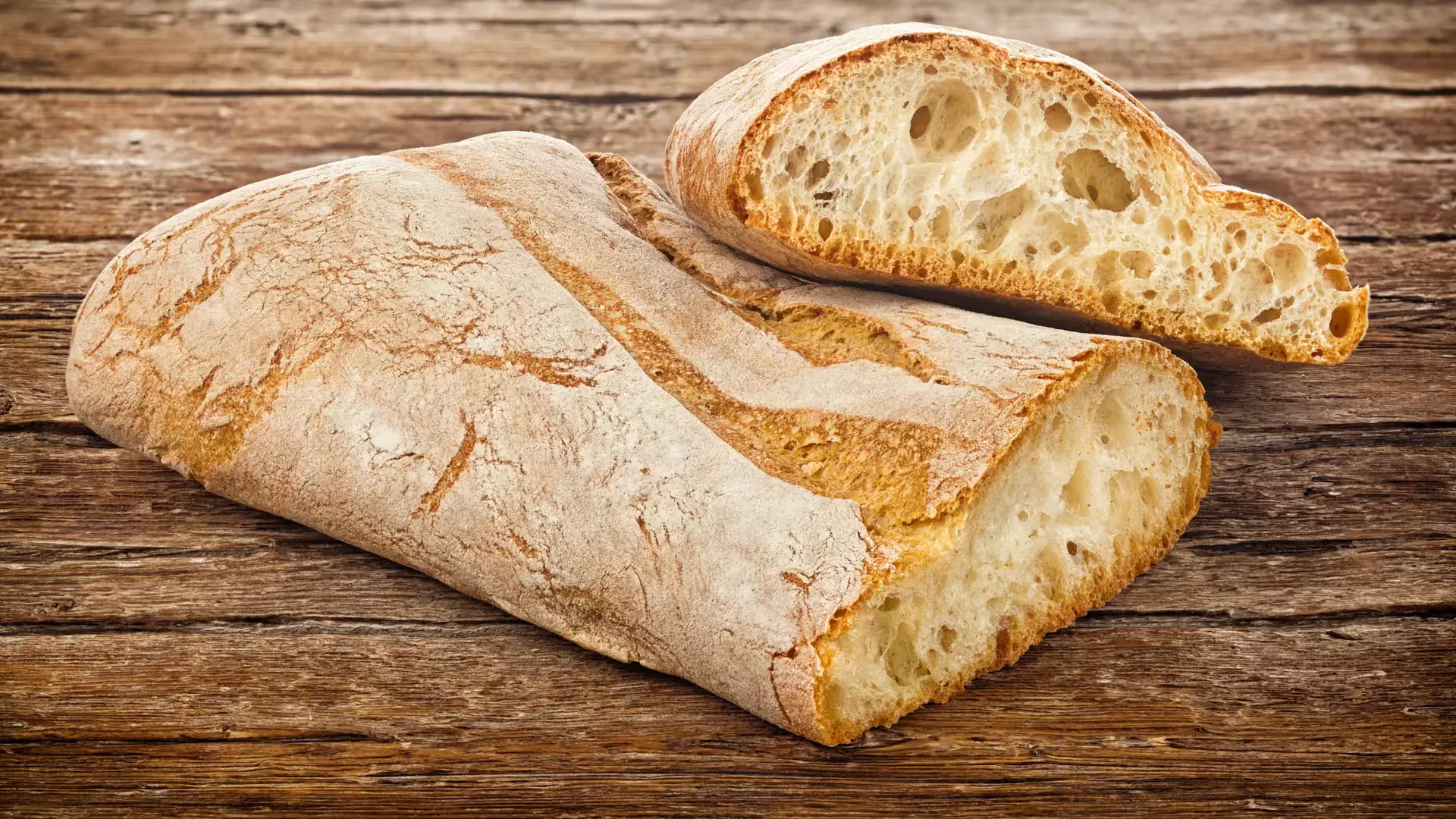 immagine della ciabatta ad alta idratazione di biancolievito tagliata