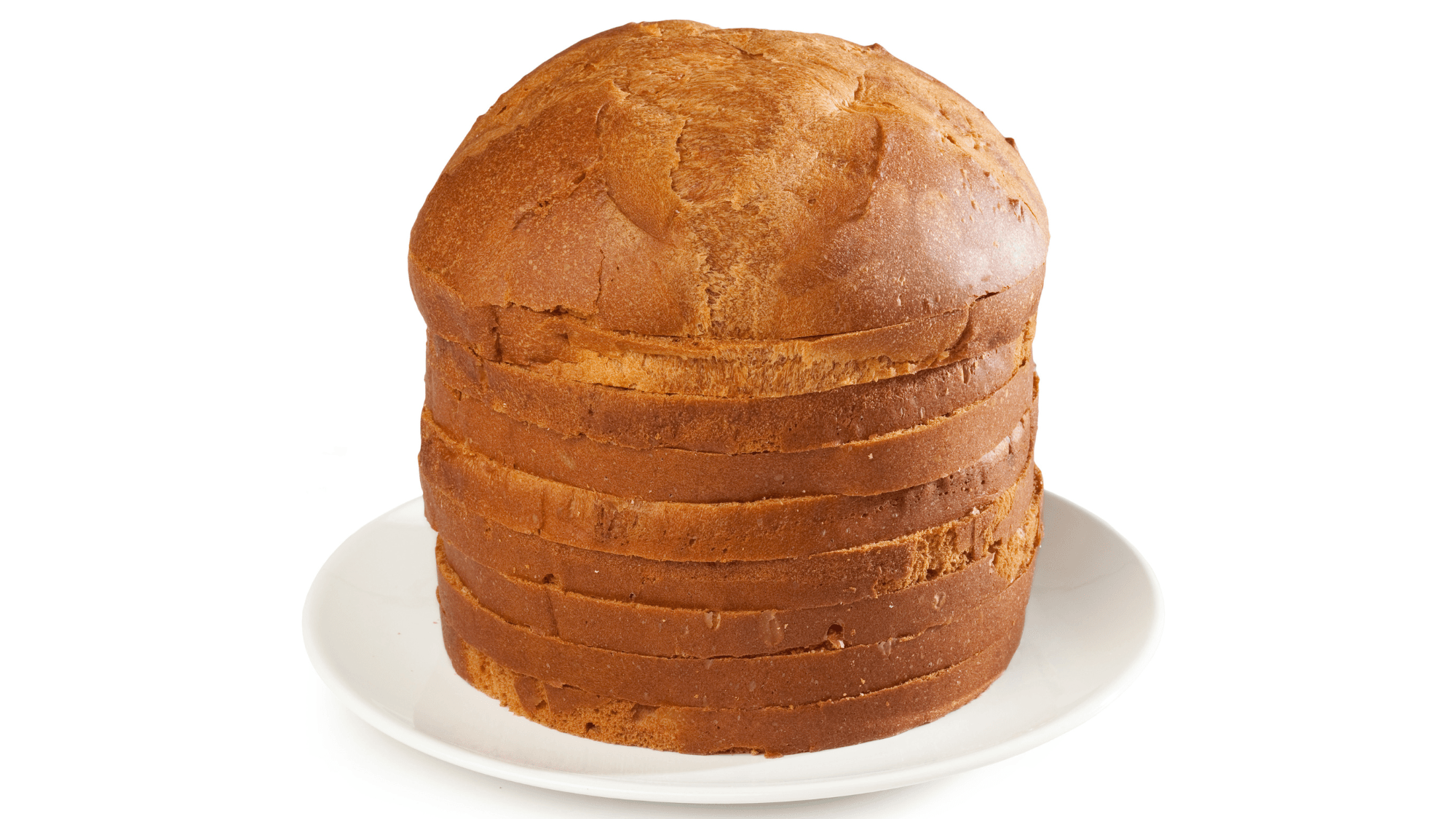 Soffice panettone gastronomico servito su un piatto bianco