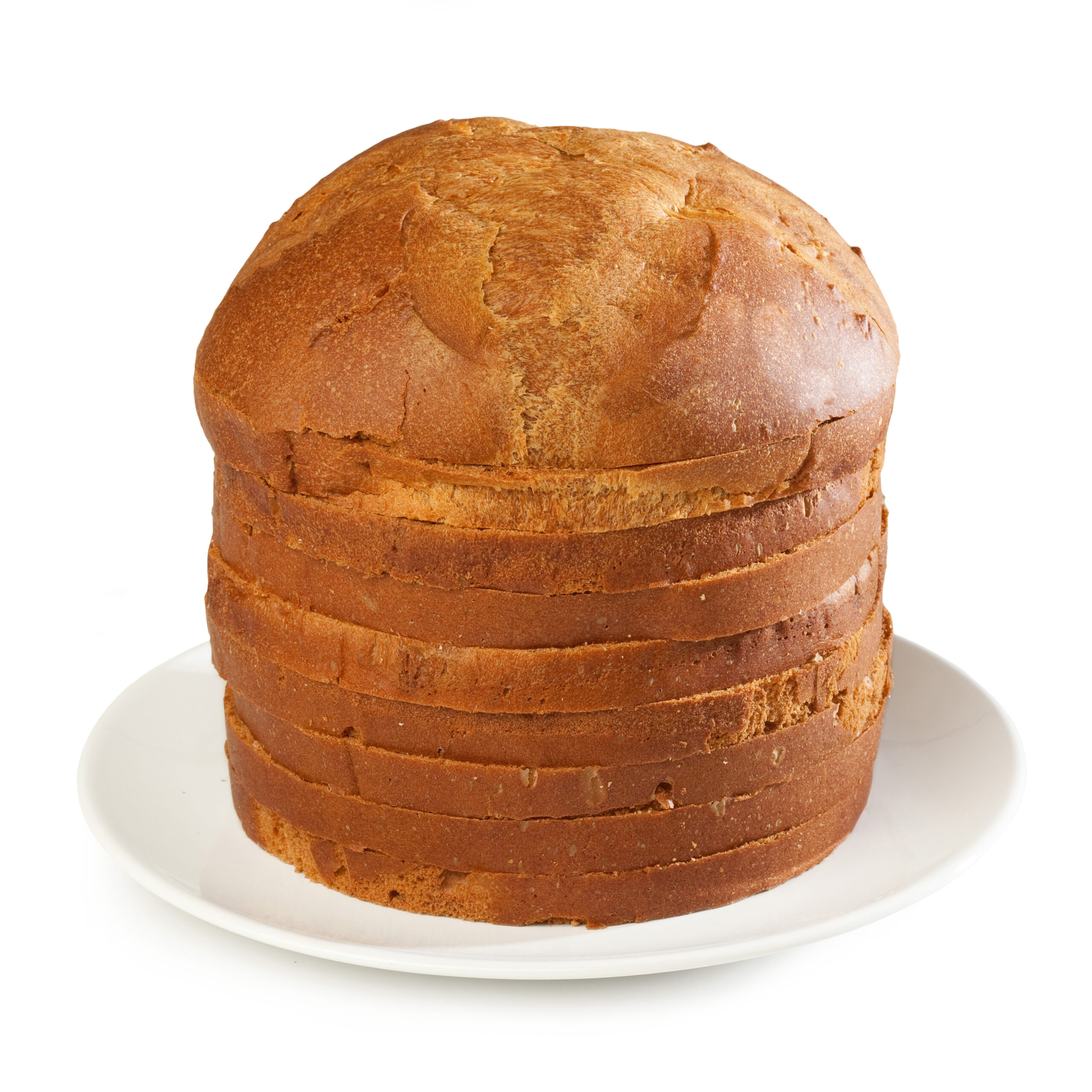 Soffice panettone gastronomico tagliato a fette